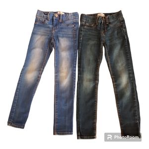 2 Pairs of Jordache Super Skinny Girls Medium Blue and Dark Blue, Size 7